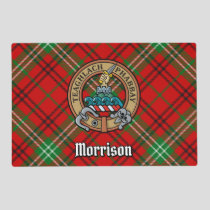 Clan Morrison Crest over Red Tartan Placemat