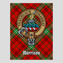 Clan Morrison Crest over Red Tartan Poster