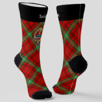 Clan Morrison Crest over Red Tartan Socks