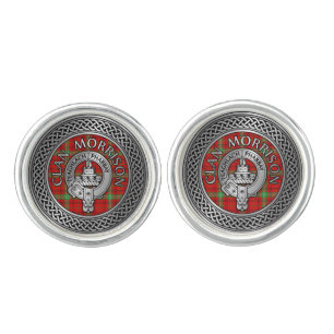 Clan Morrison Crest & Tartan Knot Cufflinks