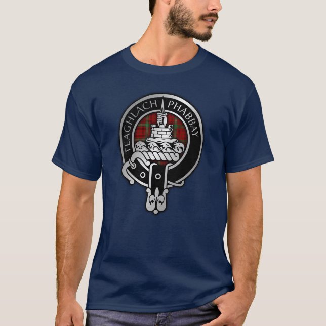 Clan Morrison Crest & Tartan T-Shirt (Front)