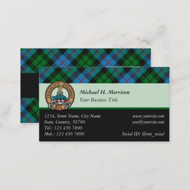 Clan Morrison Hunting Tartan Business Card (Front/Back)