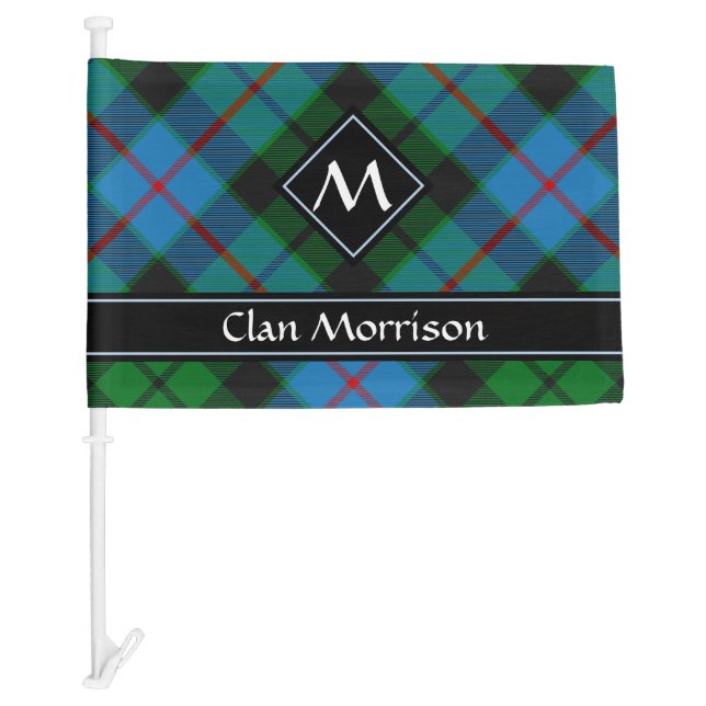 Clan Morrison Hunting Tartan Car Flag (Front)