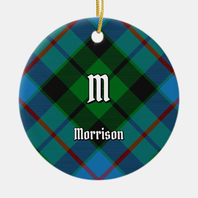 Clan Morrison Hunting Tartan Ceramic Ornament (Front)