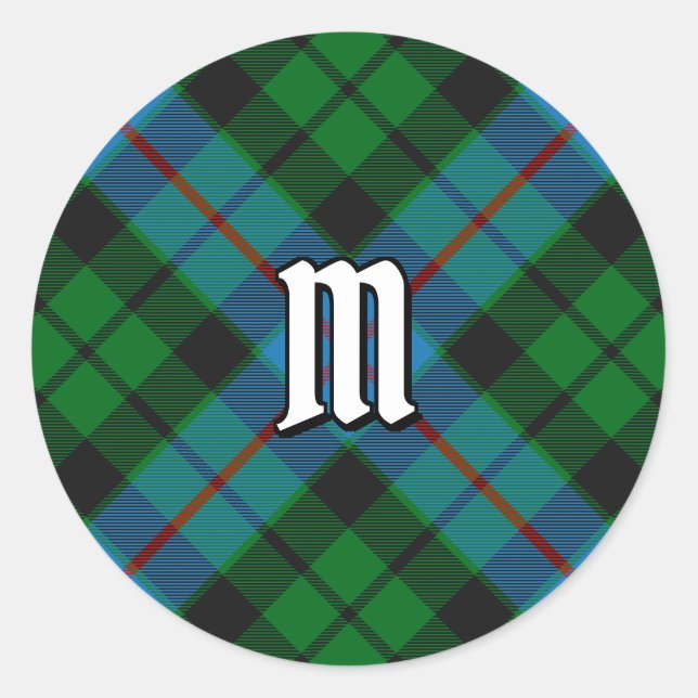 Clan Morrison Hunting Tartan Classic Round Sticker (Front)
