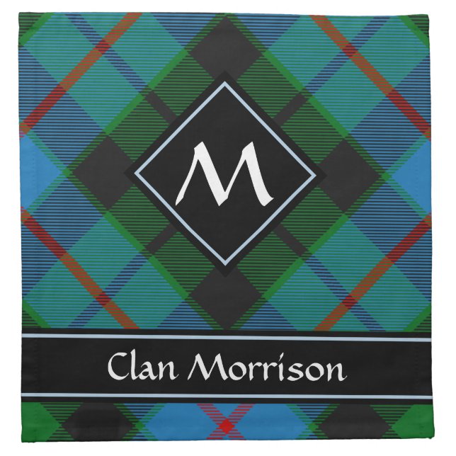 Clan Morrison Hunting Tartan Cloth Napkin (Front)