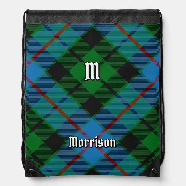 Clan Morrison Hunting Tartan Drawstring Bag (Front)