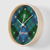 Clan Morrison Hunting Tartan Large Clock (Angle)