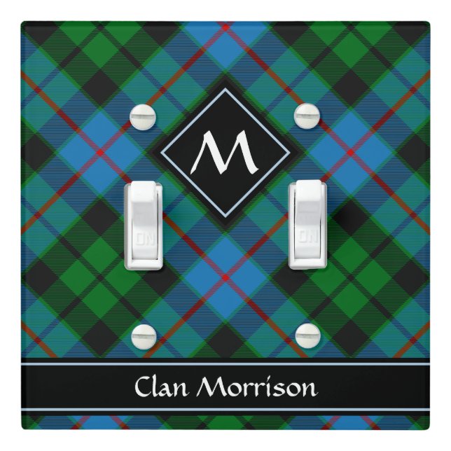 Clan Morrison Hunting Tartan Light Switch Cover (In Situ)
