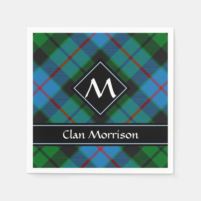 Clan Morrison Hunting Tartan Napkins (Front)