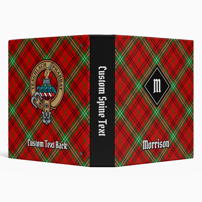 Clan Morrison Red Tartan 3 Ring Binder (Background)