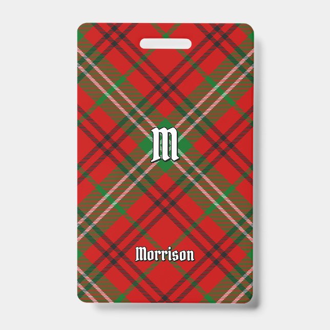 Clan Morrison Red Tartan Badge (Front)