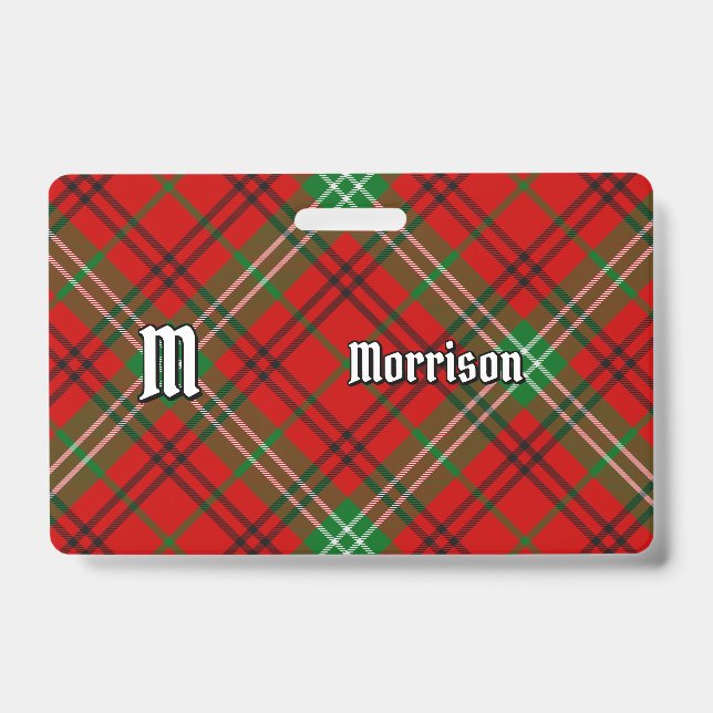 Clan Morrison Red Tartan Badge (Front)