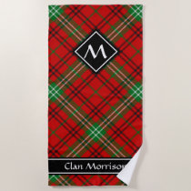 Clan Morrison Red Tartan Beach Towel