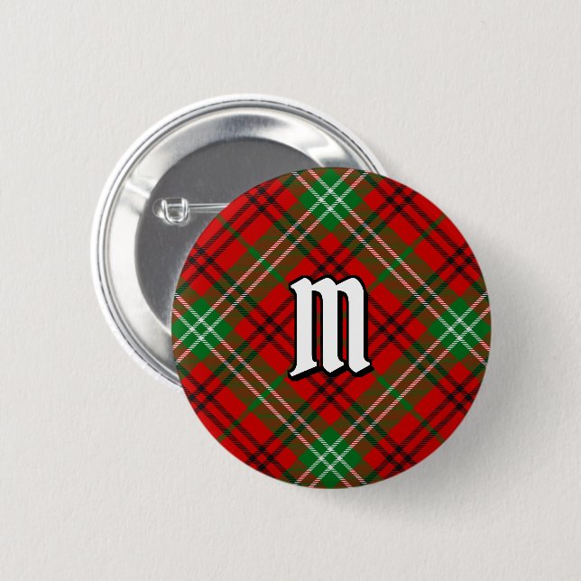 Clan Morrison Red Tartan Button (Front & Back)