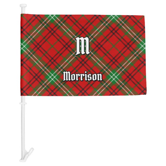 Clan Morrison Red Tartan Car Flag (Front)