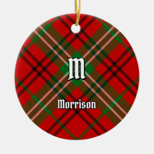 Clan Morrison Red Tartan Ceramic Ornament