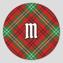 Clan Morrison Red Tartan Classic Round Sticker