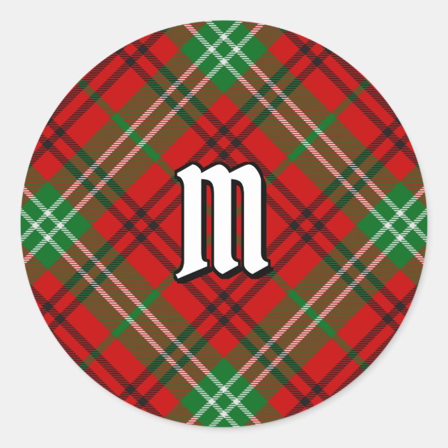 Clan Morrison Red Tartan Classic Round Sticker (Front)