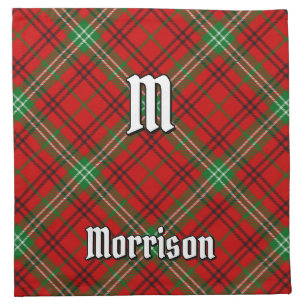 Clan Morrison Red Tartan Cloth Napkin