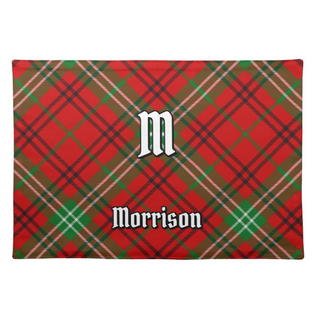 Clan Morrison Red Tartan Cloth Placemat (Front)