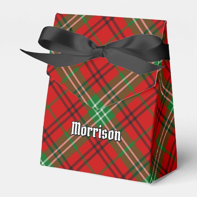 Clan Morrison Red Tartan Favor Box (Front Side)