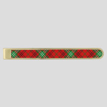 Clan Morrison Red Tartan Gold Finish Tie Bar
