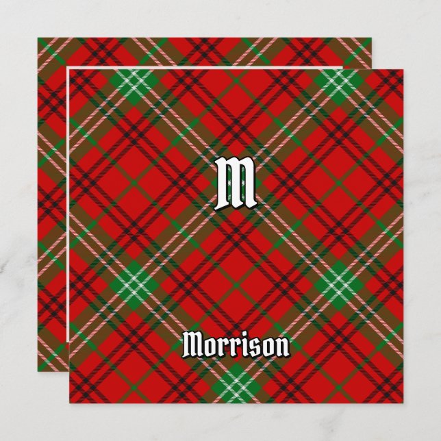 Clan Morrison Red Tartan Invitation (Front/Back)
