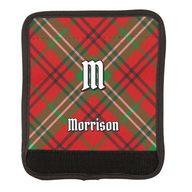 Clan Morrison Red Tartan Luggage Handle Wrap (Front)