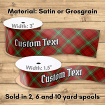 Clan Morrison Red Tartan Satin Ribbon
