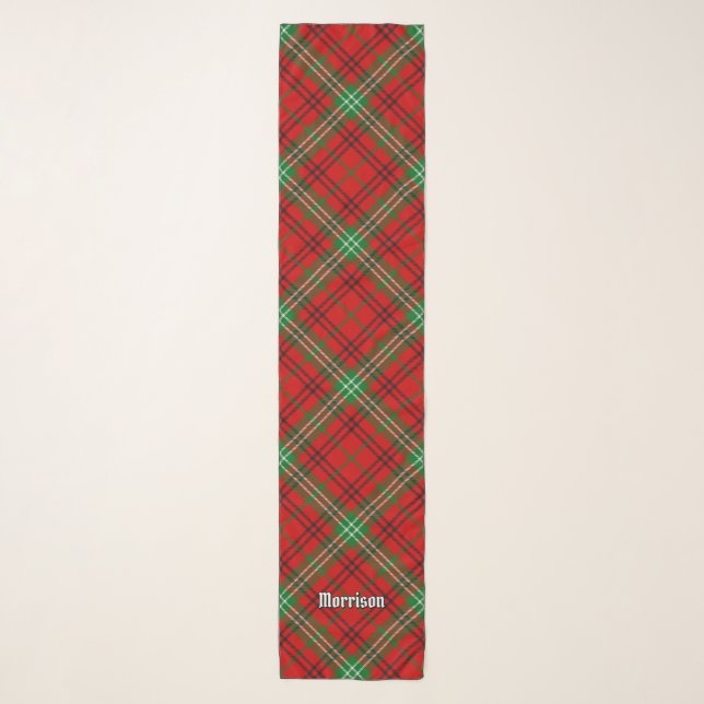 Clan Morrison Red Tartan Scarf (Front)