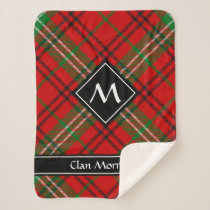 Clan Morrison Red Tartan Sherpa Blanket