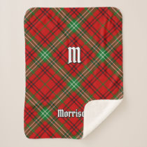 Clan Morrison Red Tartan Sherpa Blanket