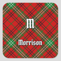 Clan Morrison Red Tartan Square Sticker