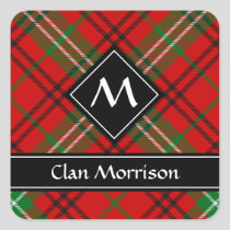 Clan Morrison Red Tartan Square Sticker