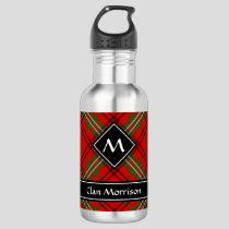 Clan Morrison Red Tartan Stainless Steel Water Bottle