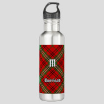 Clan Morrison Red Tartan Stainless Steel Water Bottle