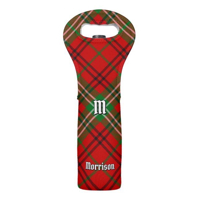 Clan Morrison Red Tartan Wine Bag (Front)