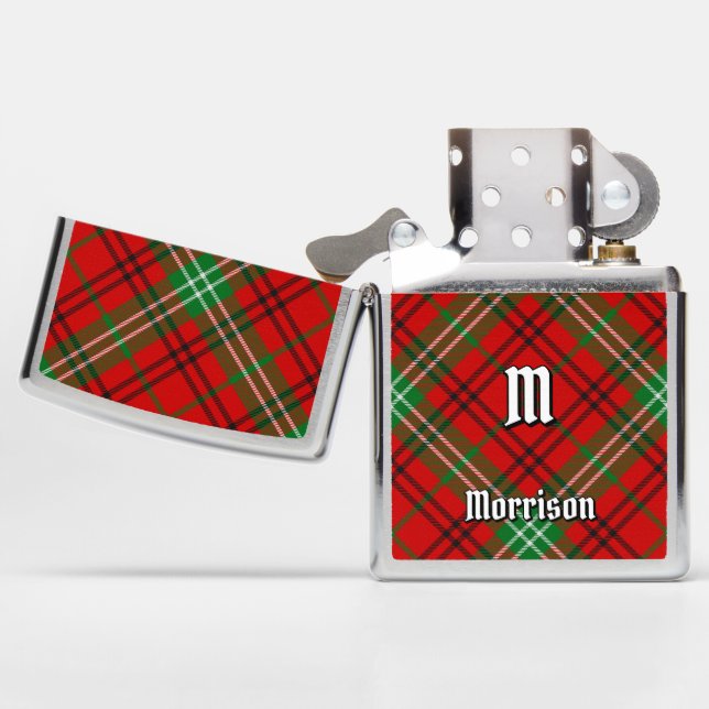 Clan Morrison Red Tartan Zippo Lighter (Opened)