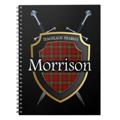 Clan Morrison Tartan Shield  Swords Notebook