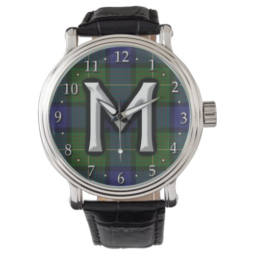 Clan Muir Letter M Monogram Tartan Watch
