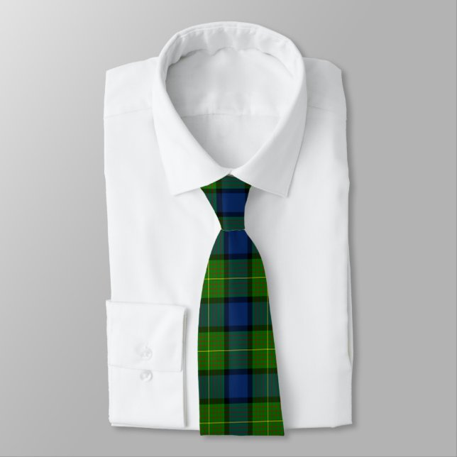Clan Muir More Tartan Plaid Neck Tie (Tied)