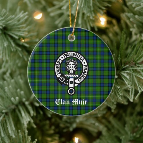 Clan Muir or More Crest Badge  Tartan Ceramic Ornament