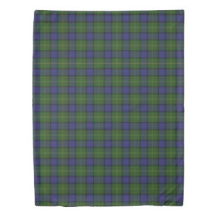 Clan Muir Scottish Accents Green Blue Tartan Duvet Cover