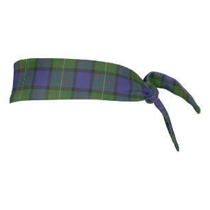 Clan Muir Scottish Accents Green Blue Tartan Tie Headband