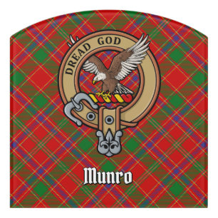 Clan Munro Crest over Tartan Door Sign