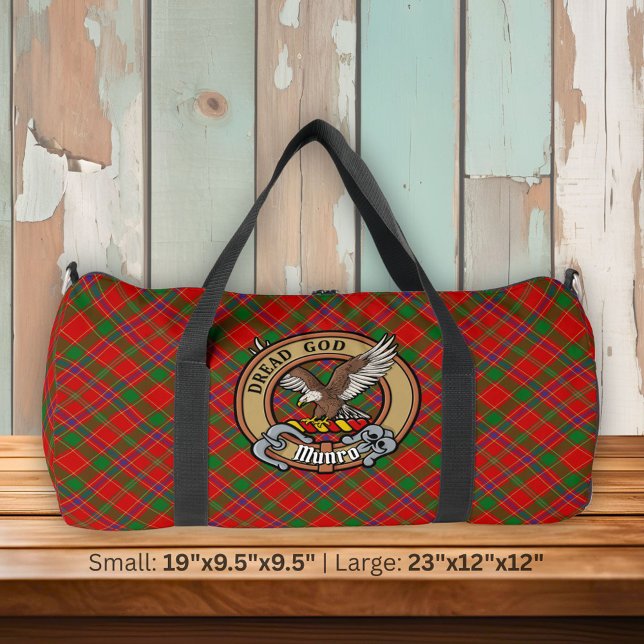 Clan Munro Crest over Tartan Duffle Bag (Creator Uploaded)