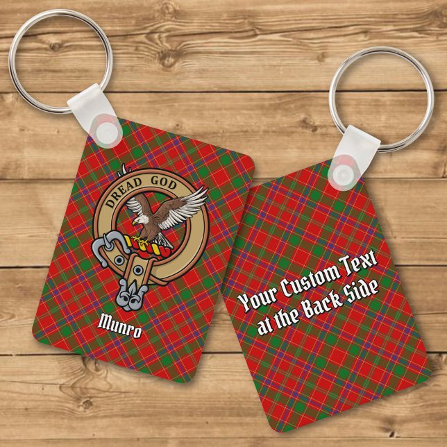 Clan Munro Crest over Tartan Keychain (Creator Uploaded)