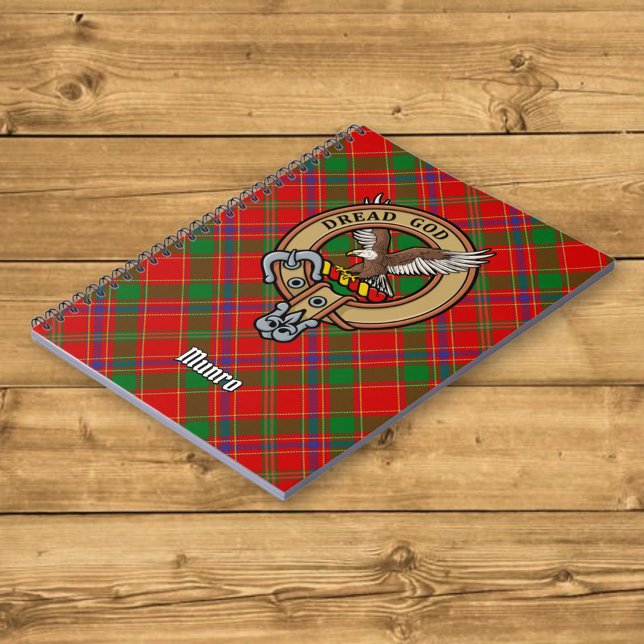 Clan Munro Crest over Tartan Notebook (Creator Uploaded)