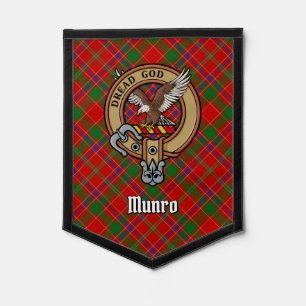 Clan Munro Crest over Tartan Pennant